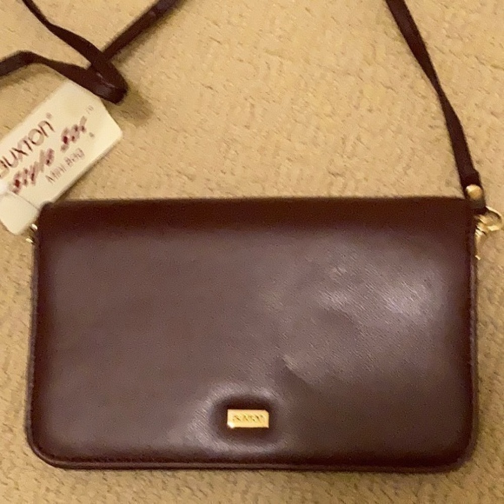 NWT Buxton deep burgundy mini bag/convertible clutch